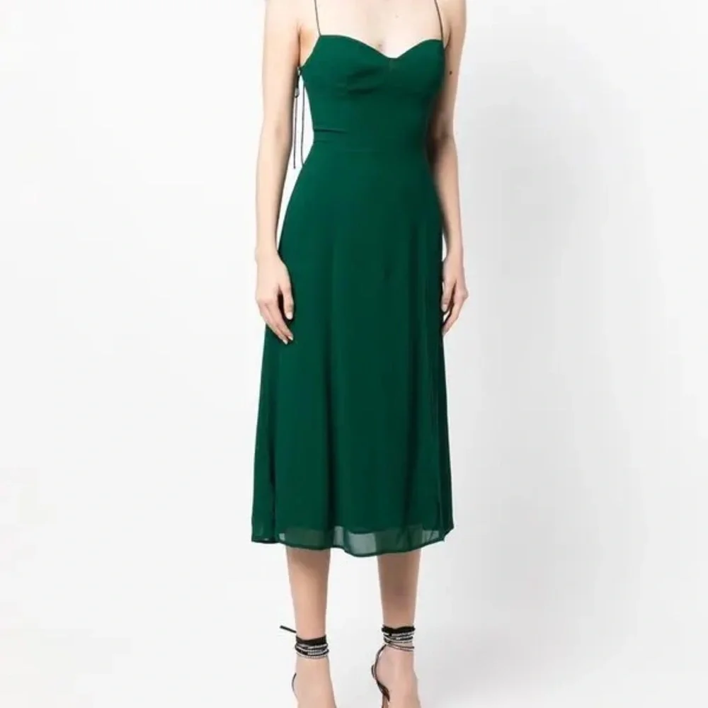 Reformation Juliette Dress In Emerald Green - Picture 13 of 13